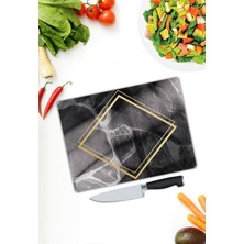 Pi Dekorasyon Mermer Desen Cam Kesme Tablası