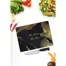 Pi Dekorasyon Gold Desen Cam Kesme Tablası