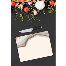 Pi Dekorasyon Mermer Desen Cam Kesme Tablası