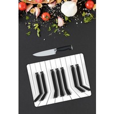 Pi Dekorasyon Piyano Desen Cam Kesme Tablası