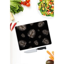 Pi Dekorasyon Yaprak Desen Cam Kesme Tablası