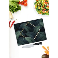 Pi Dekorasyon Yaprak Desen Cam Kesme Tablası