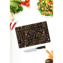 Pi Dekorasyon Minimal Desen Cam Kesme Tablası