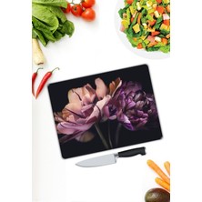 Pi Dekorasyon Çiçek Desen Cam Kesme Tablası