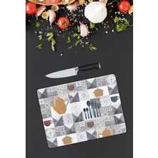 Pi Dekorasyon Minimal Desen Cam Kesme Tablası