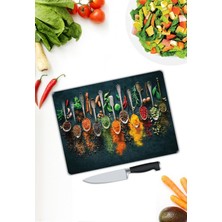 Pi Dekorasyon Renkli Desen Cam Kesme Tablası
