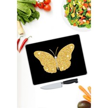 Pi Dekorasyon Kelebek Desen Cam Kesme Tablası
