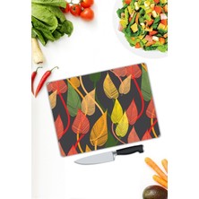 Pi Dekorasyon Yaprak Desen Cam Kesme Tablası