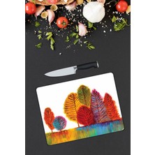 Pi Dekorasyon Renkli Desen Cam Kesme Tablası