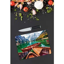 Pi Dekorasyon Sandal Desen Cam Kesme Tablası