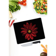 Pi Dekorasyon Çiçek Desen Cam Kesme Tablası