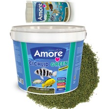 Amore Cichlid Green 3 kg Kova + Amore Veggie Garlic Pro Chips 250ML Kutu Akvaryum Balık Yemi