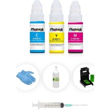 Photoink Canon TS3050 Plus renkli kartuş dolum seti 3 Renk