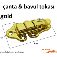 Yıldırım 2 'li Çanta Tokası Altın Gold Sarı Renk Büyük Bavul Kilidi Dolap Kilidi Kutu Kilidi Mandallı Kilit