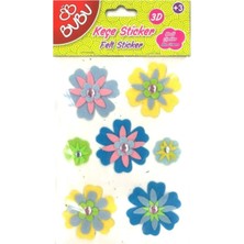 Bubu Keçe Sticker Mavili Çiçekler STS010(ST0032)