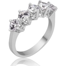 Gumush Gümüş 5 Taş Kadın Yüzük