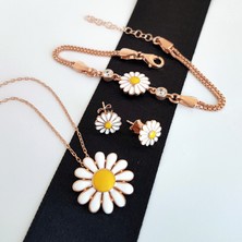 Gümüş Pazarım Papatya Motifli Gümüş Set