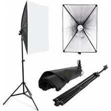 Fototek 50X70CM Softbox Tekli Sürekli Işık Seti Spiral Ampullü