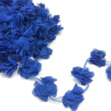 Kına Malzemecim Lazer Gül Kesim Organze Kumaş Gül Saks Mavisi 9 Metre 120 Adet