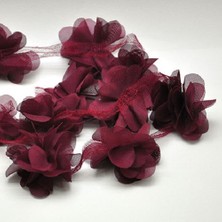 Kına Malzemecim Lazer Kesim Organze Kumaş Gül Bordo 9 Metre 120 Adet