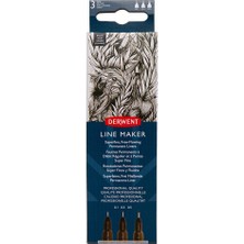 Derwent : Graphik Line Maker : Teknik Çizim Kalem Seti : Siyah : 3'lü