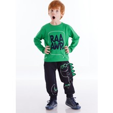 Denokids Tırtırlı Dino Erkek Çocuk Pantolon Takım