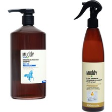 Muddy Dökülme Önleyici Horse Tail Şampuan + Onarıcı Bakım İçin B-Tox Keratin  Carbon Spray 400 ml