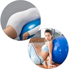 Biotech Mavi Pilates Topu - Pompa Hediyeli 65 cm Yoga Topu Spor Salonu Denge Topu Dayanıklı Fitness Top