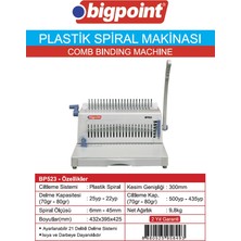 Bigpoint Plastik Spiral Makinesi 22 Yaprak