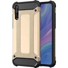 KZY Huawei P Smart S Kapak Çift Katmanlı Zırh Tank Kılıf Gold