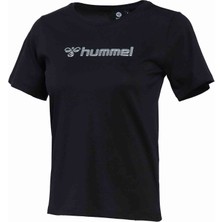 Hummel Pescara Kadın Siyah Baskılı Bisiklet Yaka Tişört
