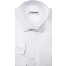 Süvari Armür Desenli Beyaz Erkek Gömlek