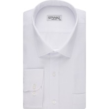 Süvari Armür Desenli Beyaz Erkek Gömlek