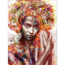 Womb Hobby Afrika Esintisi ve Kadın Sayılarla Boyama SetiTuvale Gerili 40 x 50 cm