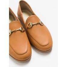 Luvi F03 Somon Cılt Derı Kadın Babet