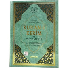 Mühürlü Orta Boy Yeşil Kuran-I Kerim Mealli