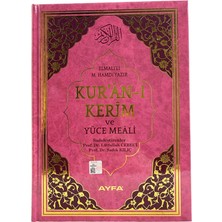 Mühürlü Rahle Boy Pembe Kuran-I Kerim Mealli