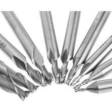 Profi̇sher Hss Düz Shank 2 Flüt End Mill Kesici Cnc Matkap Ucu 10'lu Set 1.5 Dan 6 mm Ye
