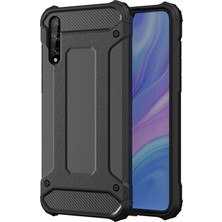 Caseart Huawei P Smart S Kapak Çift Katmanlı Zırh Tank Kılıf - Siyah