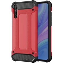 Caseart Huawei P Smart S Kapak Çift Katmanlı Zırh Tank Kılıf - Kırmızı