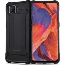 Caseart Oppo A73 Kapak Çift Katmanlı Zırh Tank Kılıf - Siyah