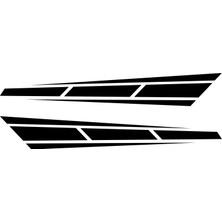 Sticker Fabrikası Araba Kaput Şerit Kuşak Sağ ve Sol 2 Adet Sticker 00453