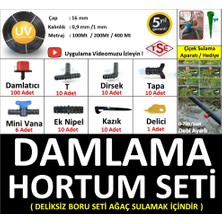 Mgf Plast Mgf 16 mm Damla Sulama Sistemi Hortumu Borusu ve Ek Parçaları Seti (Mt. Seçeneklidir)