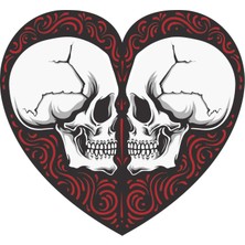 Sticker Atölyesi Kalp Kurukafa Sticker - 13038