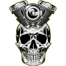 Sticker Atölyesi Motorcu Kurukafa Sticker - 13058