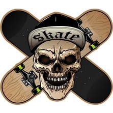 Sticker Atölyesi Kaykay Skateboard Kurukafa Sticker  - 13050