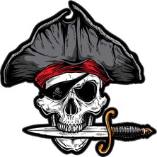 Sticker Atölyesi Korsan Kurukafa Sticker - 13044