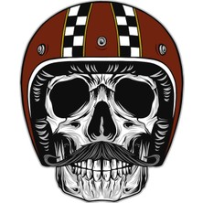 Sticker Atölyesi Motorcu Kurukafa Sticker - 13055
