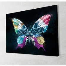 Artas Renkli Kelebek Kanvas Tablo