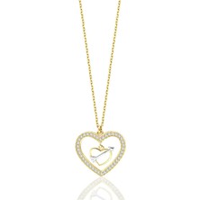 Lilarote Kalp Ok Taşlı Kolye